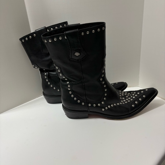 Harley-Davidson Shoes - Studded Harley Davidson Black Leather Boots